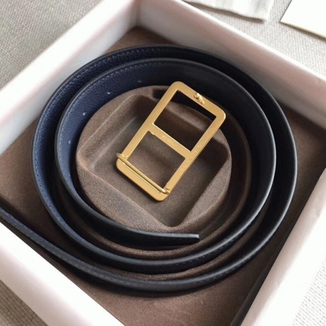 Replica Hermes Officier belt buckle in navy blue
