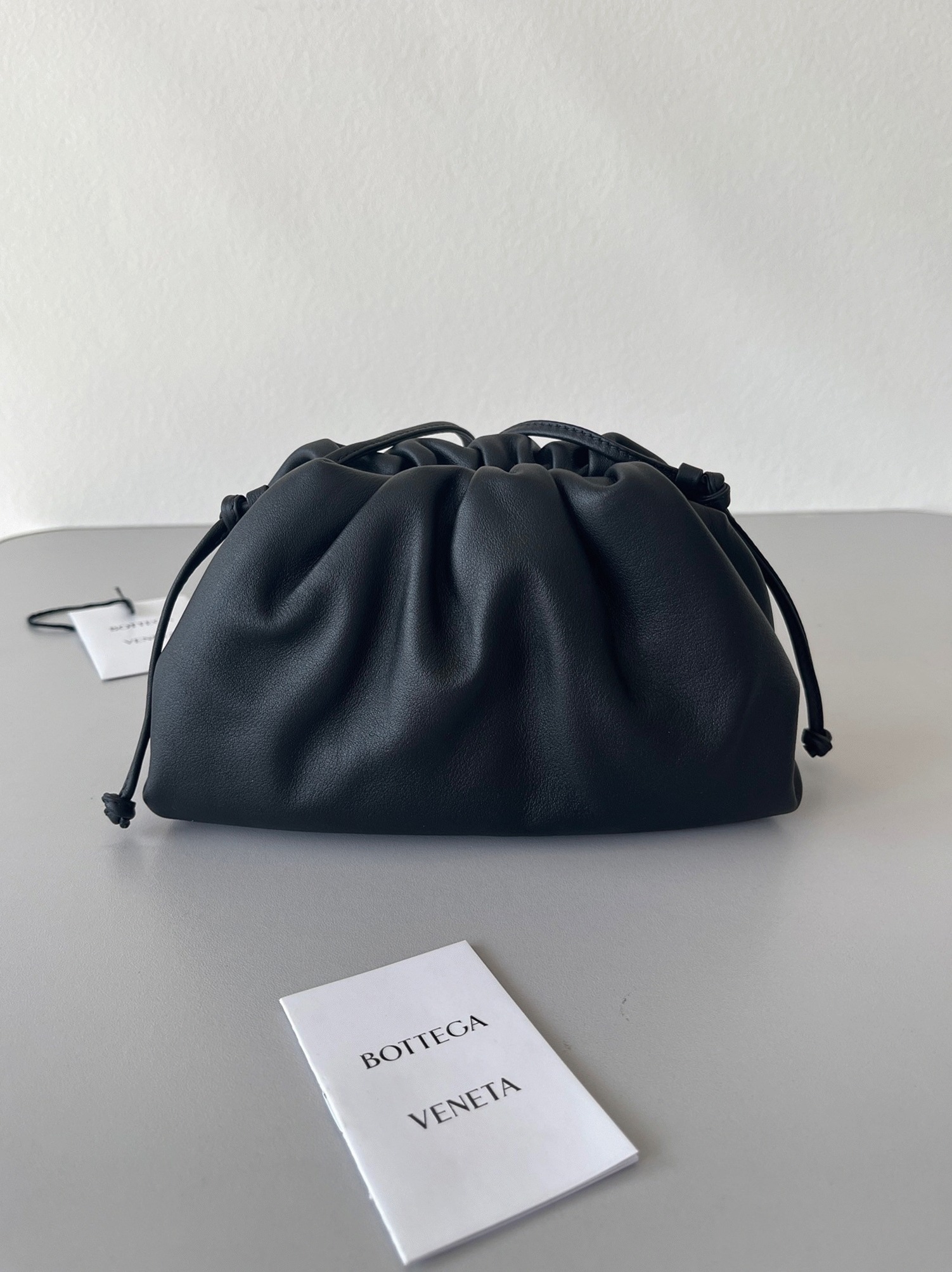 Knockoff Bottega Veneta Mini Pouch with Strap Black