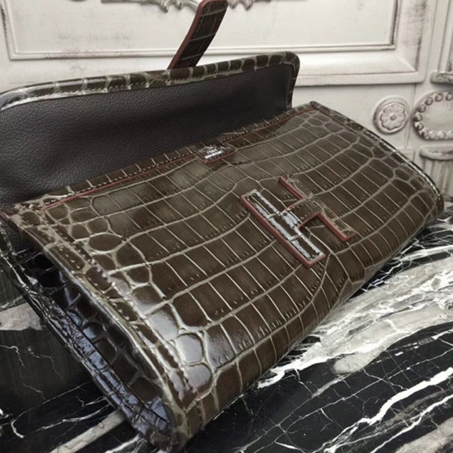 Chocolate Copy Hermes Jige Elan 29 Rich Tone Clutch Bag