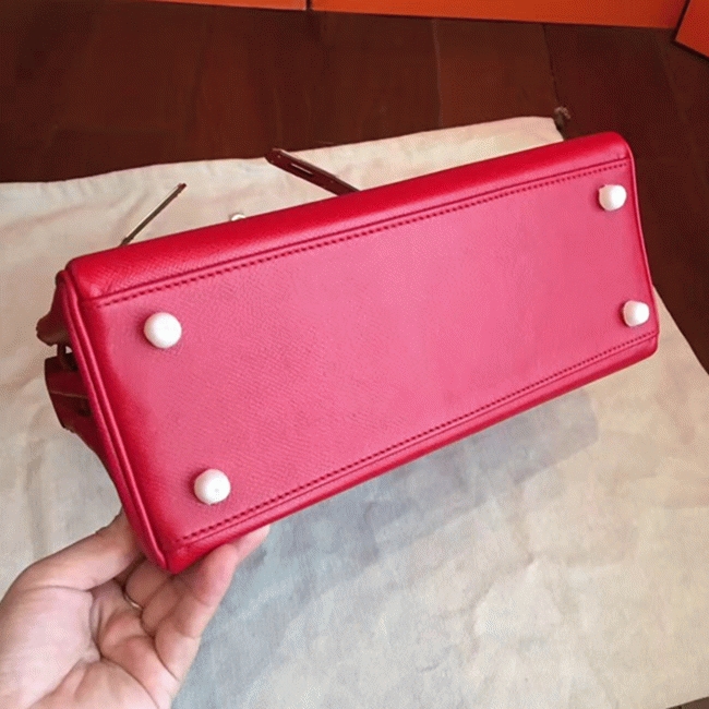 Red Epsom Replica Hermes Kelly 32cm Sellier Classic Bag