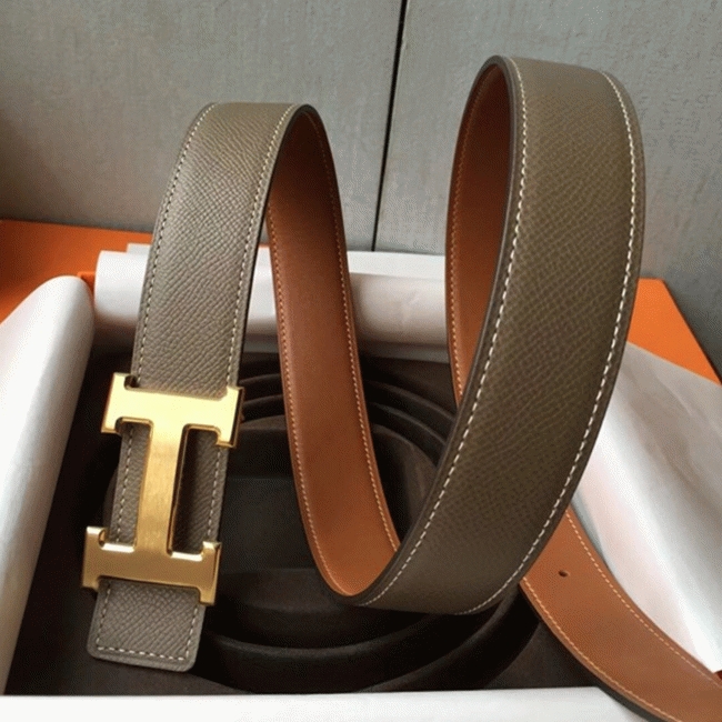 Taupe epsom fake Hermes belt buckle