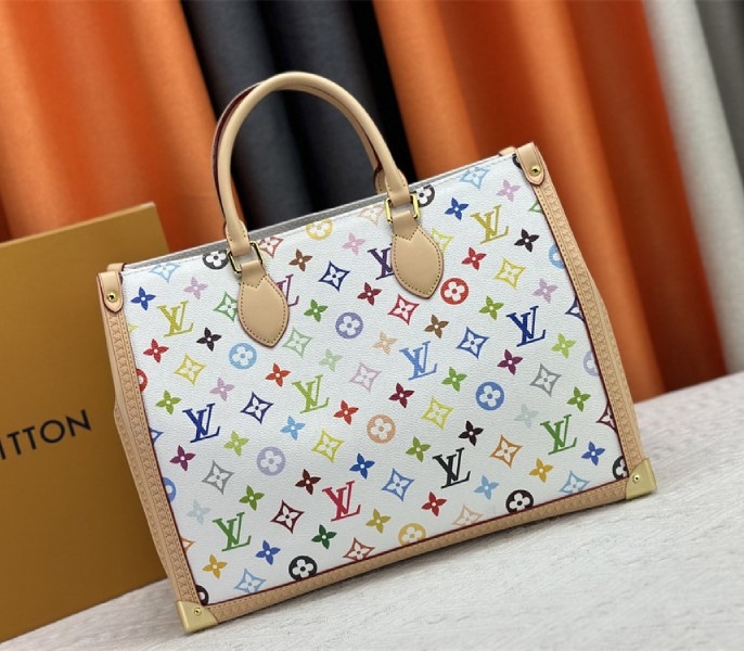 Louis Vuitton X TM Multicolored Onthego MM In White