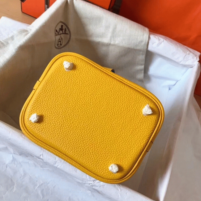Yellow bicolor luxury copy Hermes Picotin Lock 18cm handbag