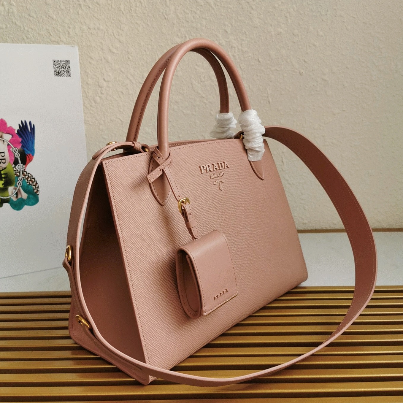 Prada Monochrome Medium Bag Best Replica in Nude