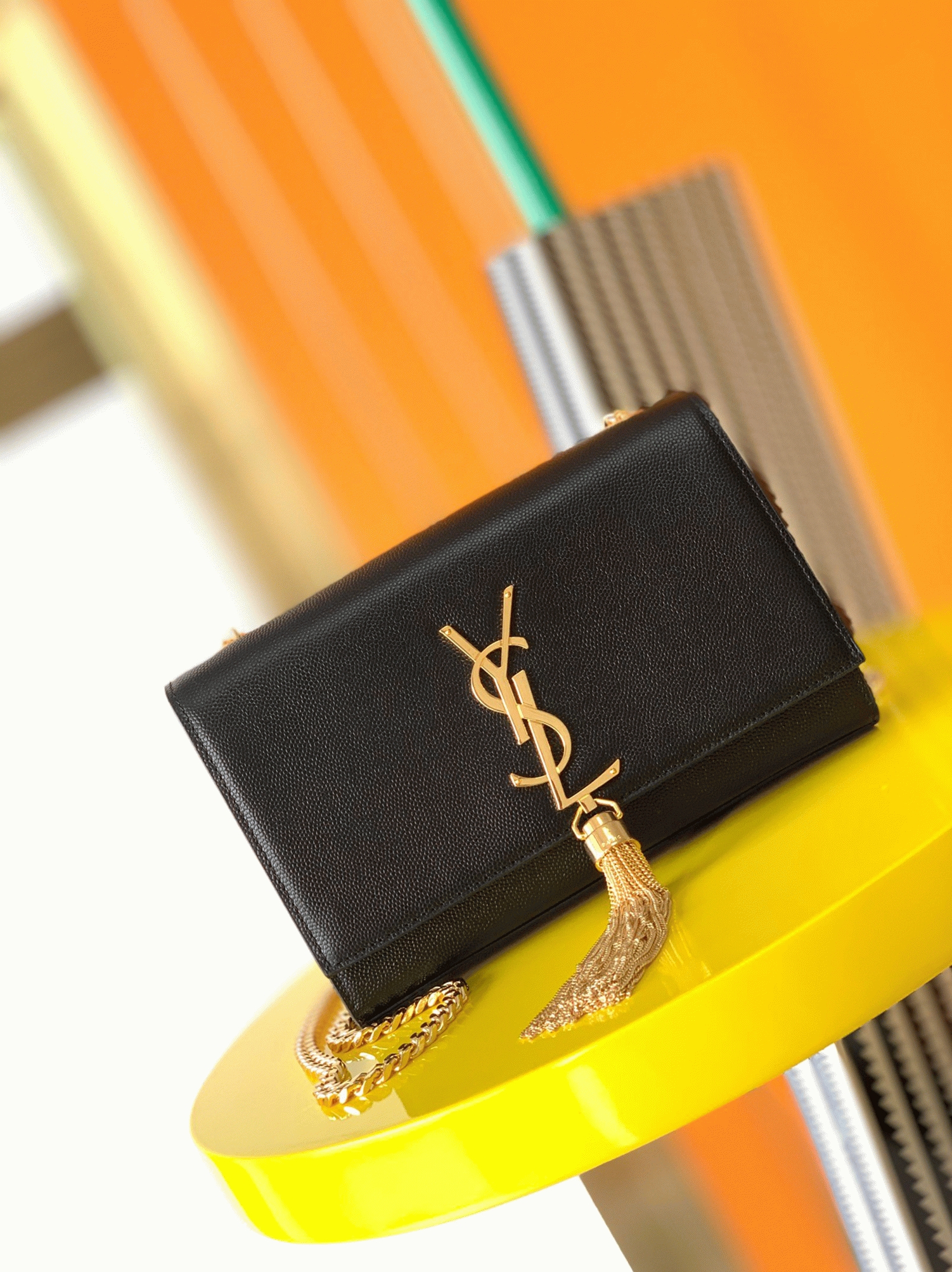 Fake Saint Laurent Kate Small Tassel Bag Black