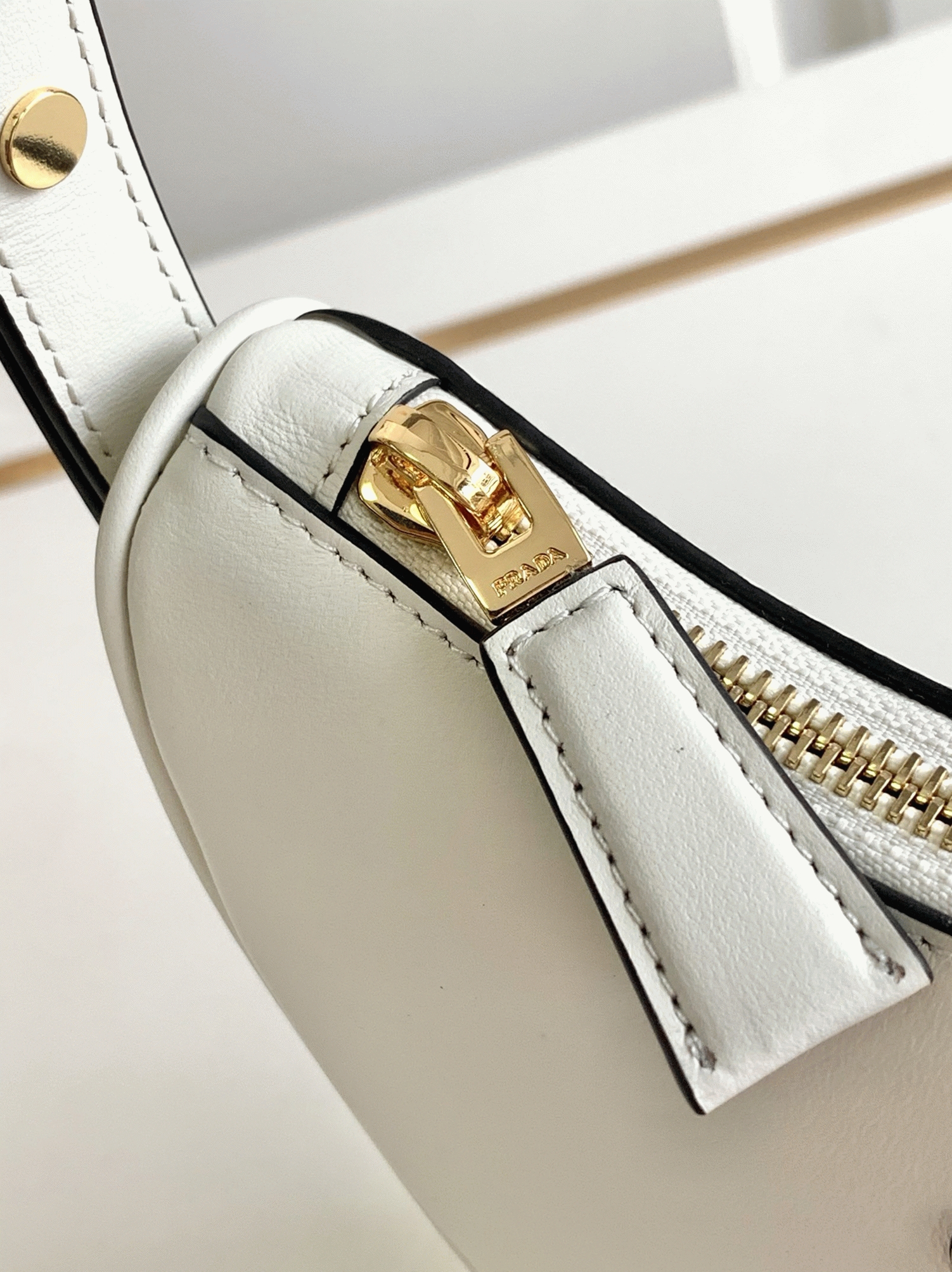White Prada Arque Mini Shoulder Bag Fake