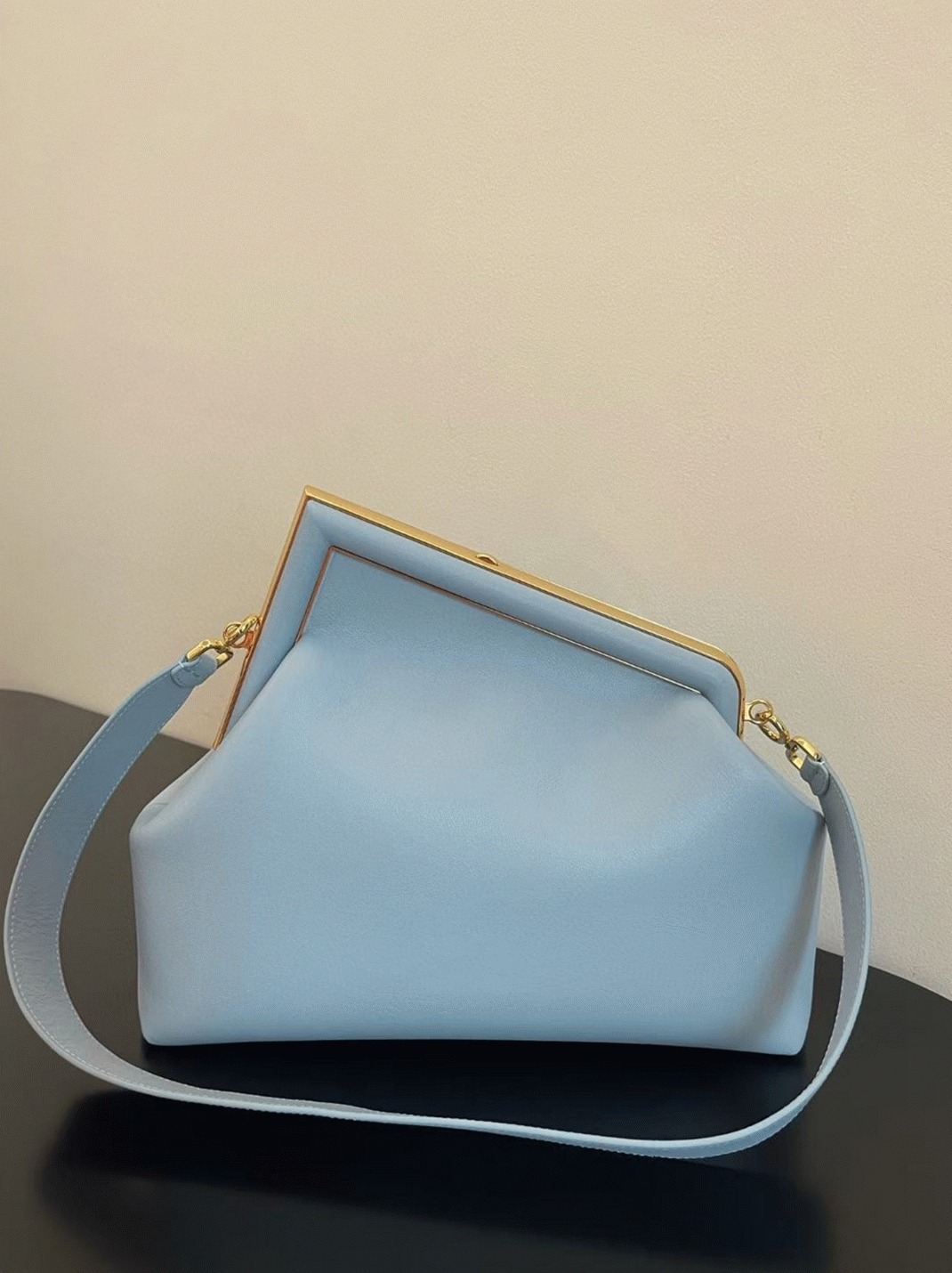 Top Quality Fake Fendi First Medium Bag In Light Blue Nappa Leather