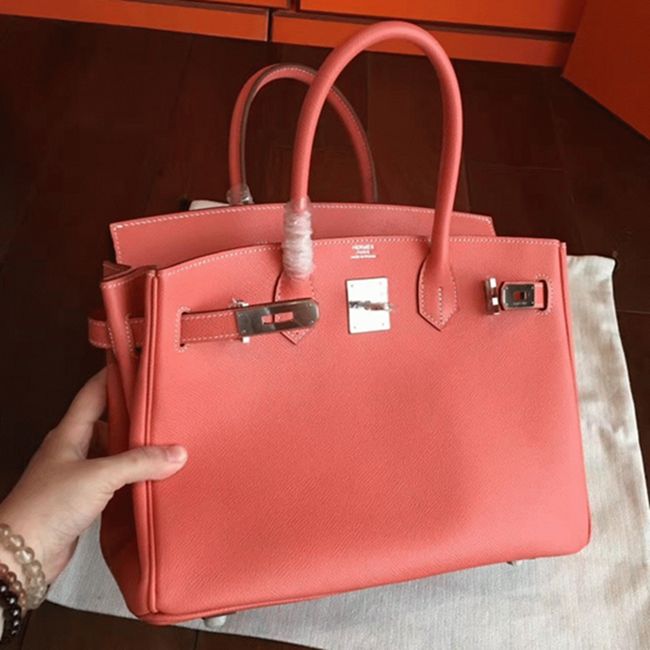 1:1 High-End Orange Hermes Birkin 30cm Counterfeit Bag