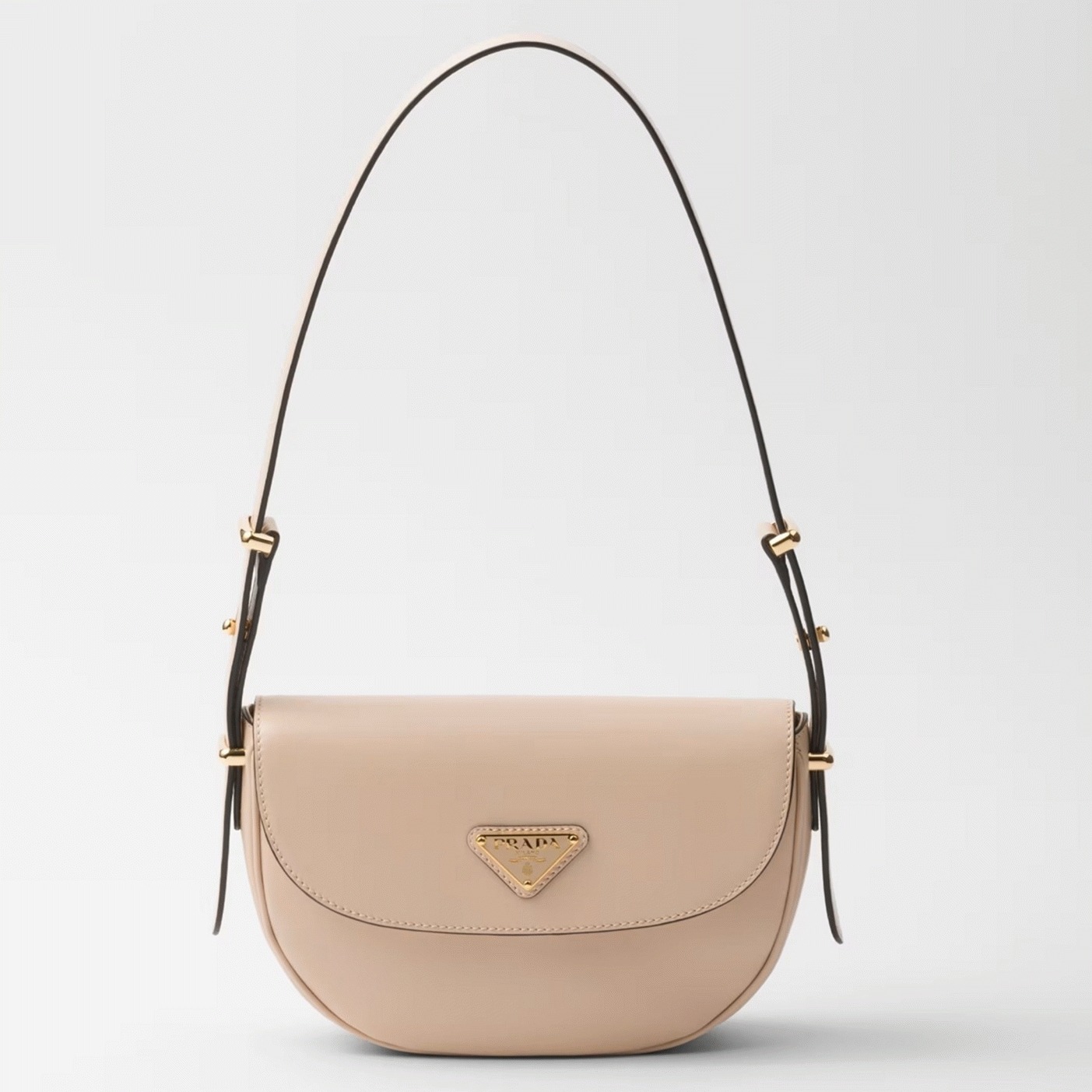 Beige Prada Arque Shoulder Bag with Flap Knockoff