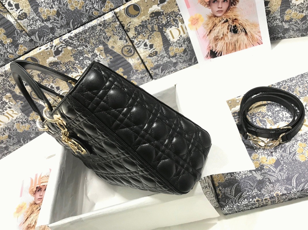 Dior Lady Dior Large Bag Knockoff in Black