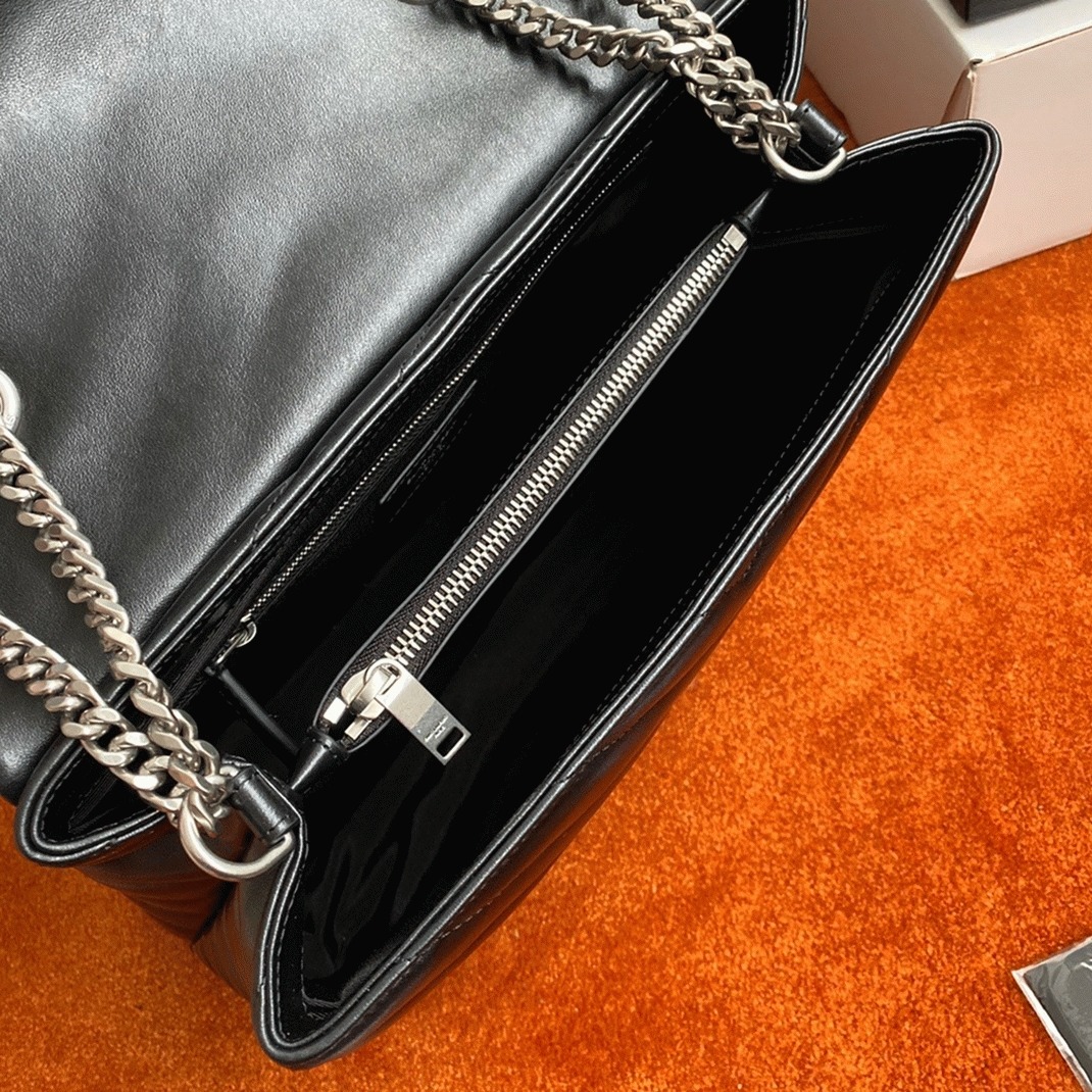 Replica Saint Laurent LouLou Medium Chain Bag Noir