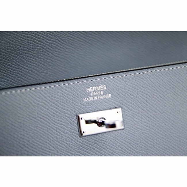 Blue lin knockoff Hermes Kelly Longue wallet