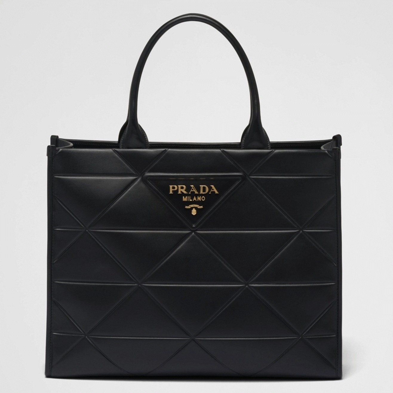 Prada Symbole Large Bag Replica with Topstitching in Black