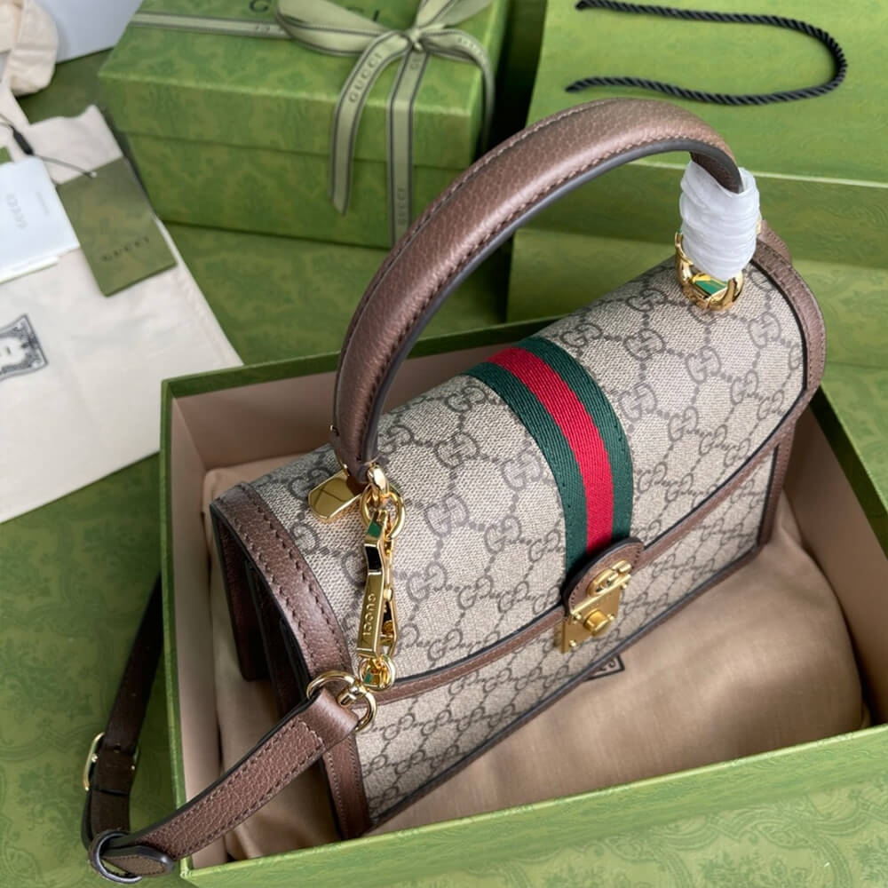 GUCCI BAMBOO 1947 JUMBO GG SMALL TOP HANDLE BAG