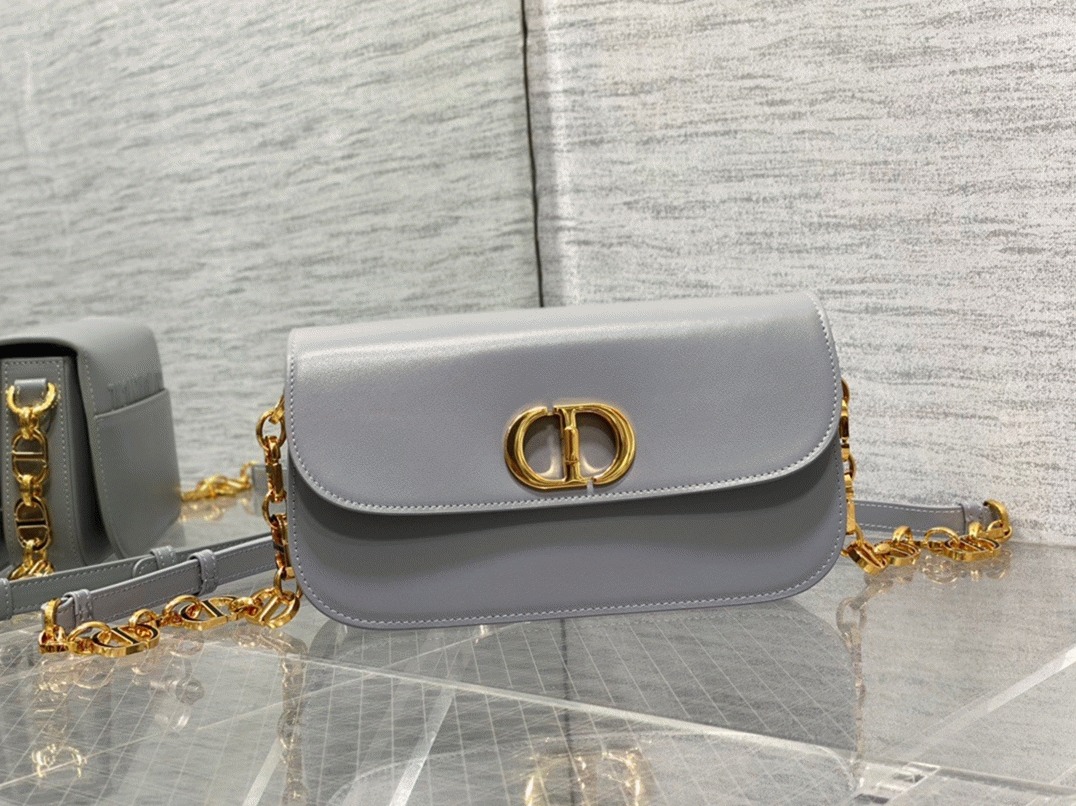 Dior 30 Montaigne Avenue Bag Replica in Grey Box Calfskin