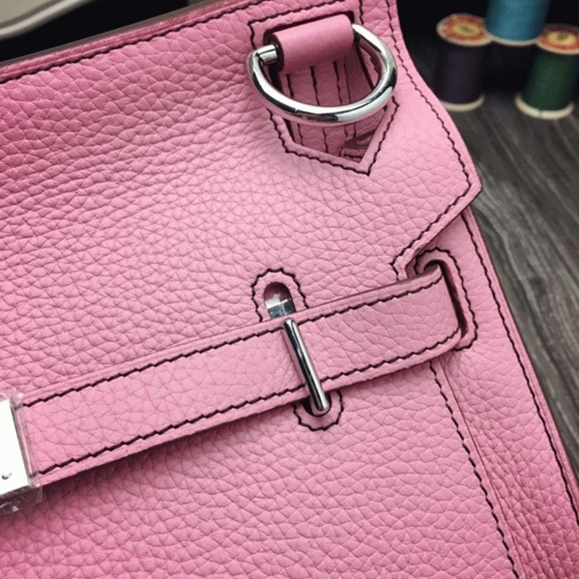 Pink fake luxury Hermes Jypsiere 31cm handbag