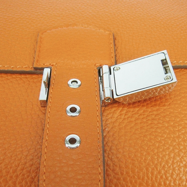 Orange Knockoff Hermes Sac A Depeches 38CM Professional Bag