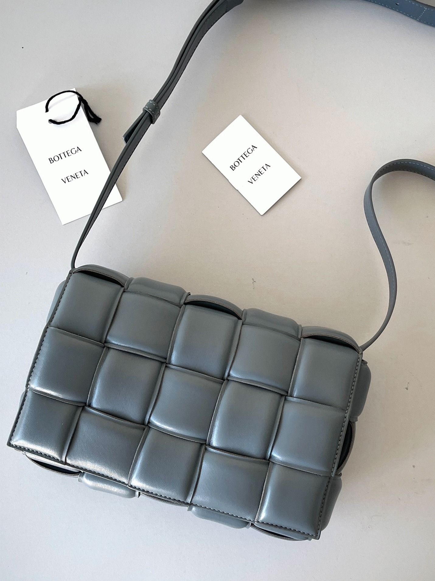 Top Quality Imitation Bottega Veneta Padded Cassette Bag In Thunder