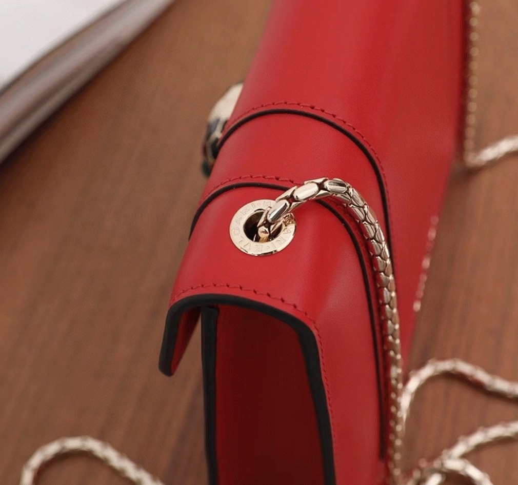Fake Bvlgari Serpenti Forever Small Crossbody Bag Red Leather