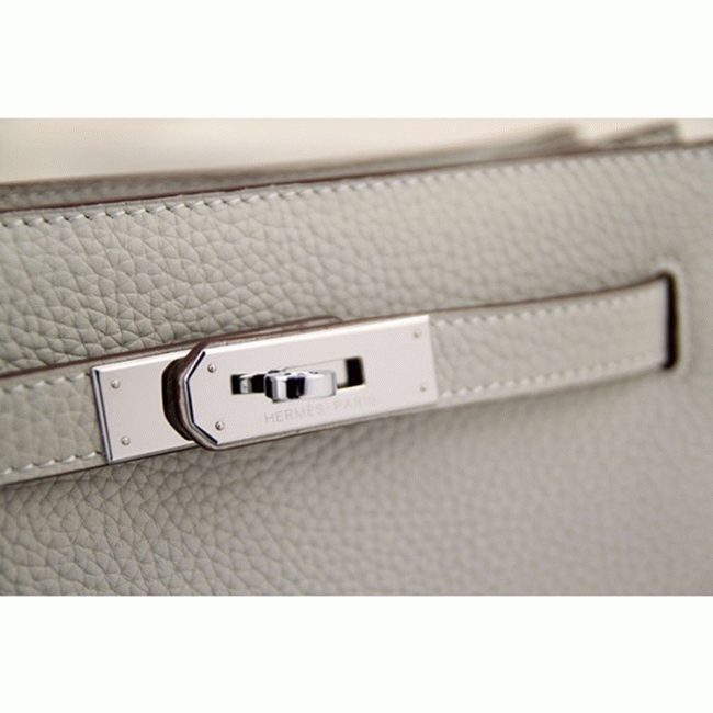 White Leather Knockoff Hermes So Kelly 22cm Clean Style Shoulder Bag