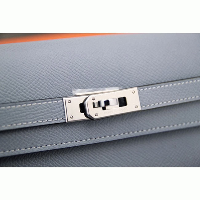 Blue lin knockoff Hermes Kelly Longue wallet