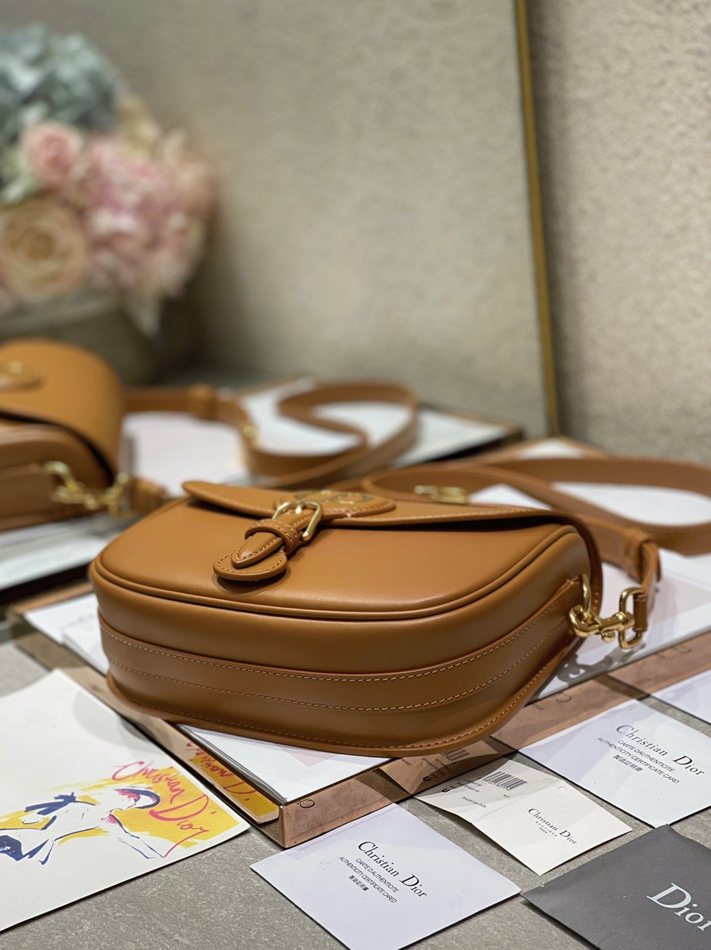 Dior Bobby Medium Bag Fake in Brown