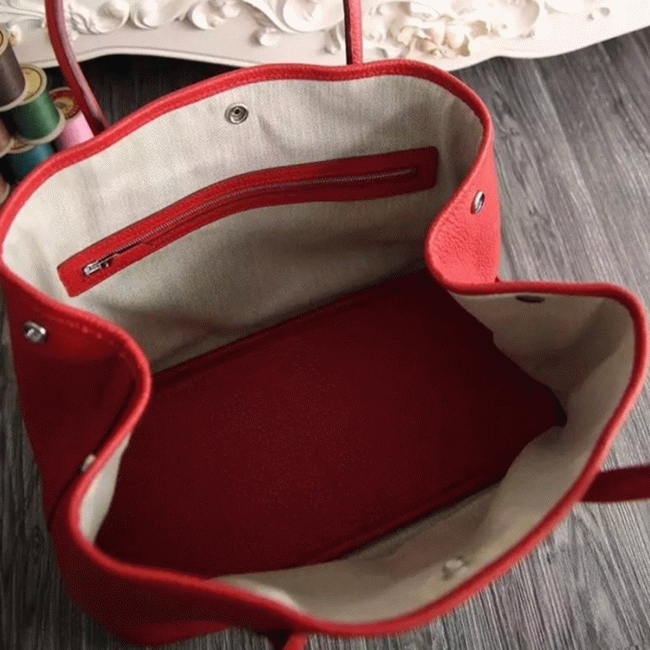 Red Fake AAA Hermes Garden Party 30cm Bright Tote Bag