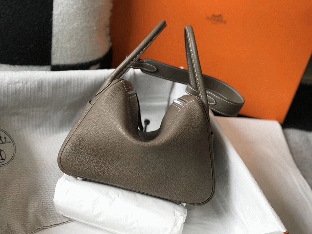 Designer replica Hermes Lindy 26cm handbag in taupe grey