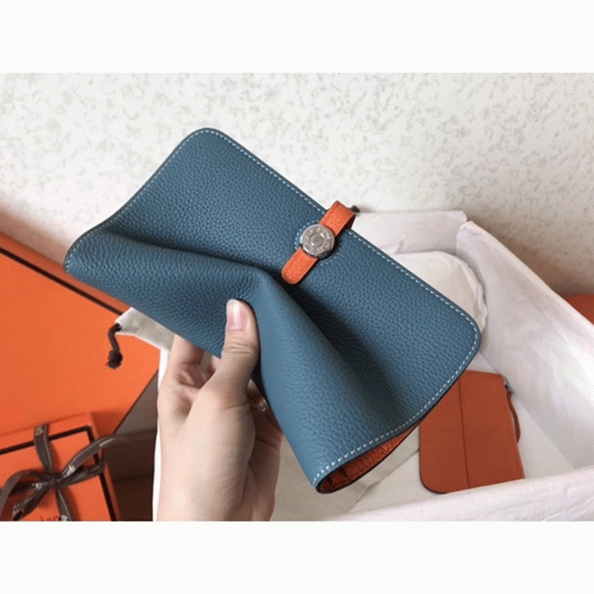 Jean orange fake Hermes Dogon duo wallet