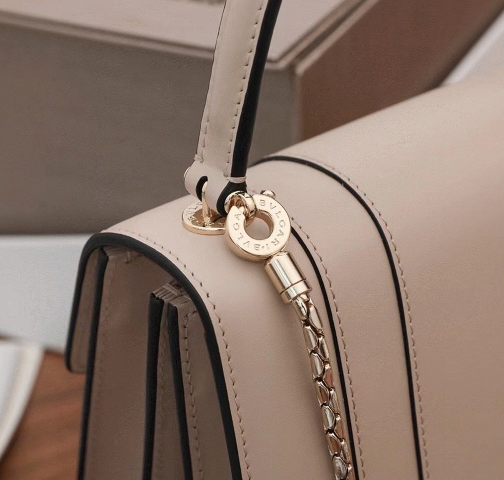 Fake Bvlgari Serpenti Forever Small Bag Beige Calfskin