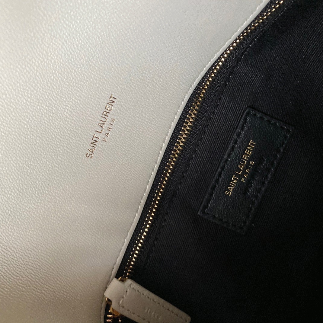 Replica Saint Laurent Puffer Small Chain Bag White Lambskin