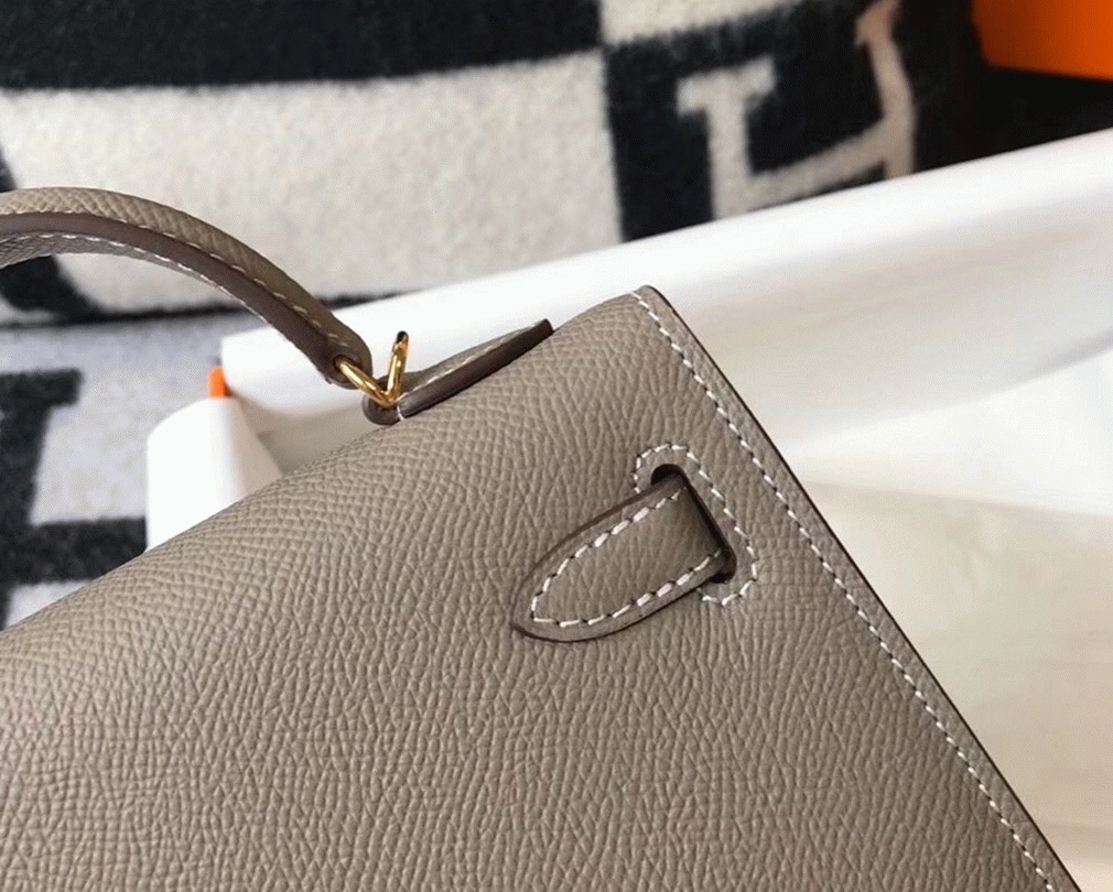 Hermes Kelly Mini II Bag Fake in Gris Asphalt