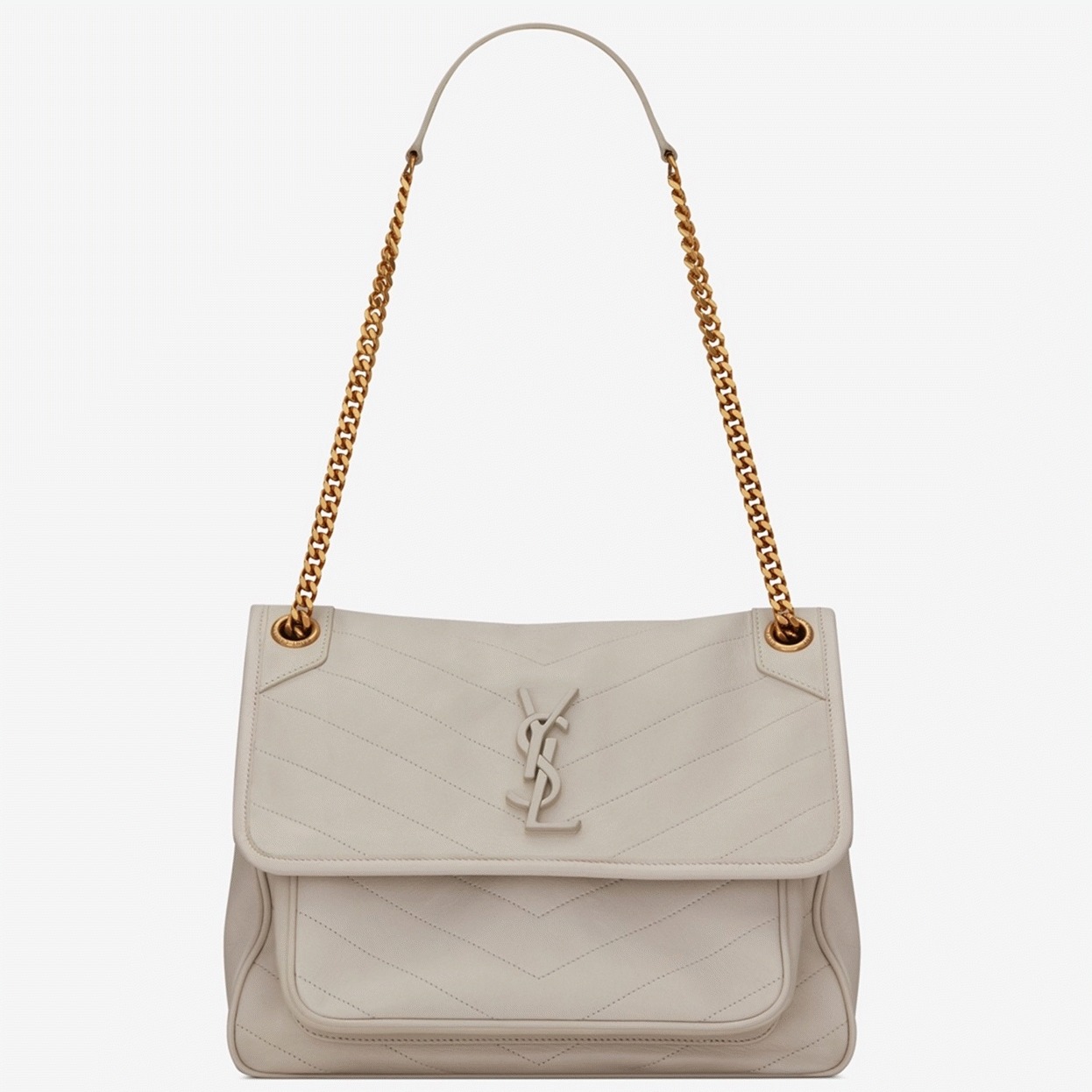 Replica Saint Laurent Niki Medium Chain Bag White