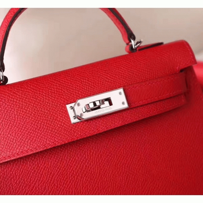Red Epsom Knockoff Designer Hermes Kelly 20cm Purse