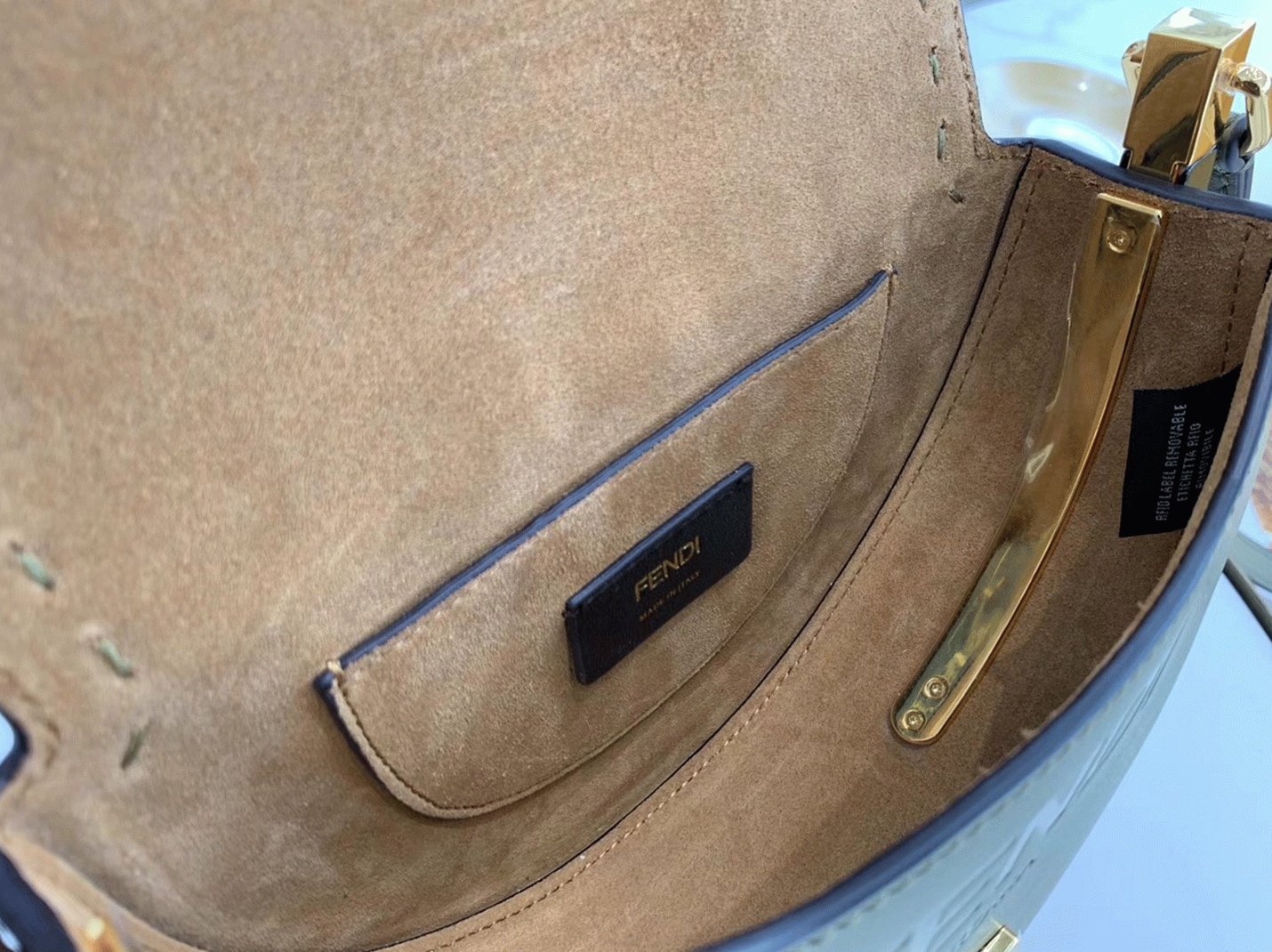 Top Quality Knockoff Fendi Moonlight Saddle Bag In Green Calfskin