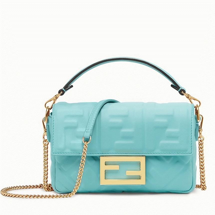 Top Quality Fake Fendi Small Baguette Bag In Blue FF