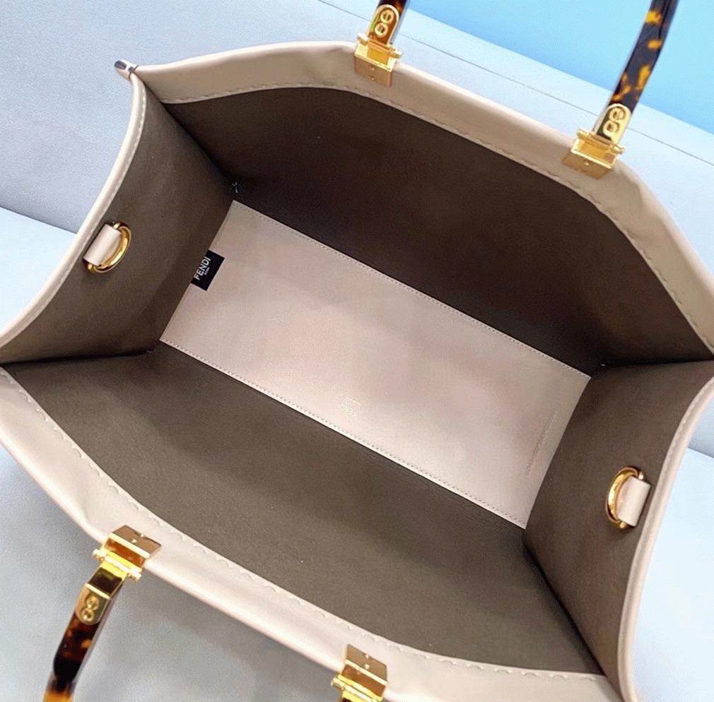 Top Quality Knockoff Fendi Sunshine Medium Tote Bag In Beige Calfskin