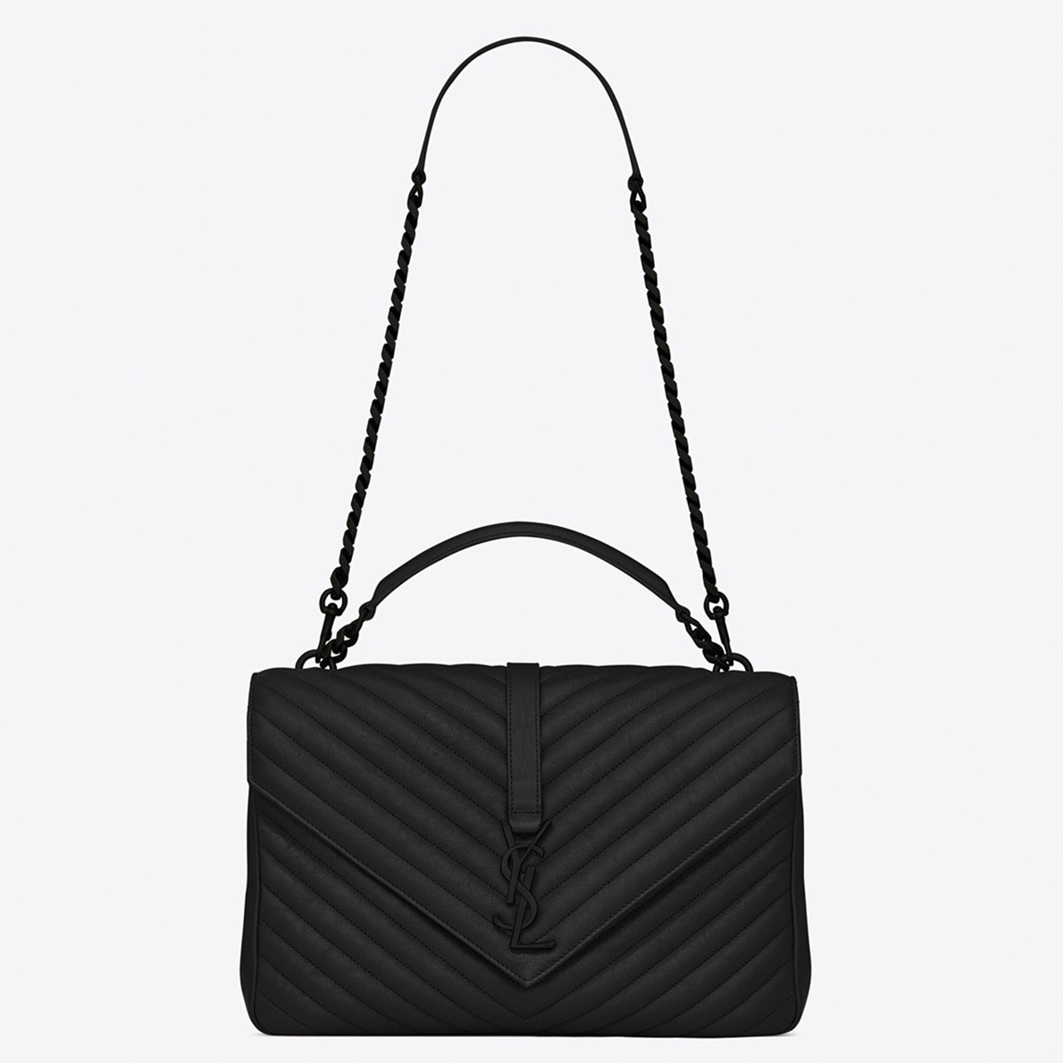 Fake Saint Laurent College Large Chain Bag Black