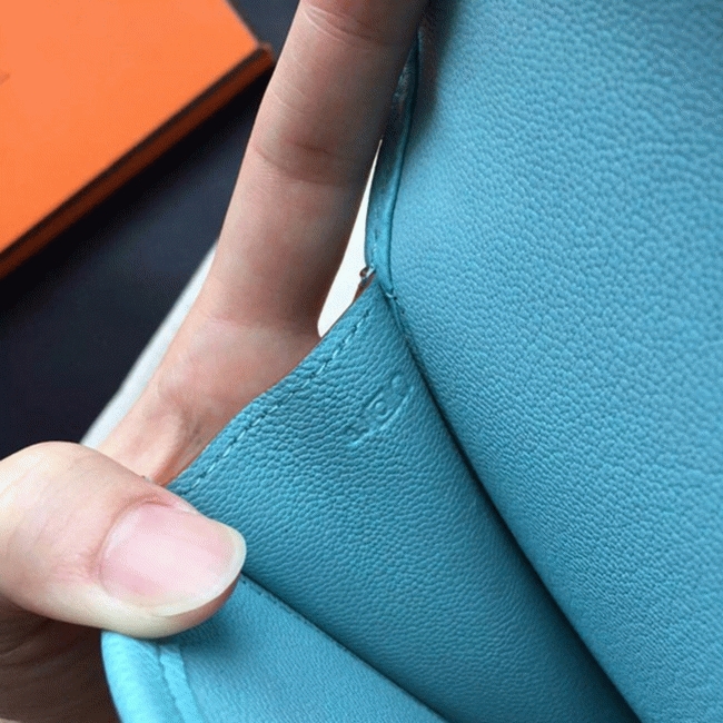 Celeste Epsom Fake Hermes Jige Elan 29 Sleek Clutch Bag