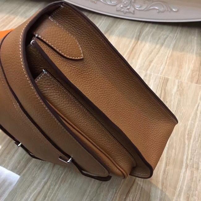 Brown Fake Designer Hermes Steve Messenger Bag