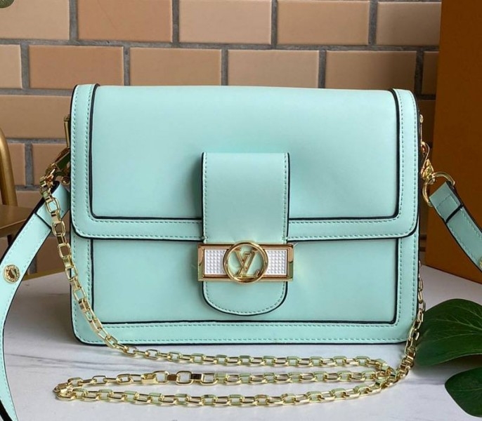 Louis Vuitton Dauphine Lugano MM Bag In Bleu Azur Blue