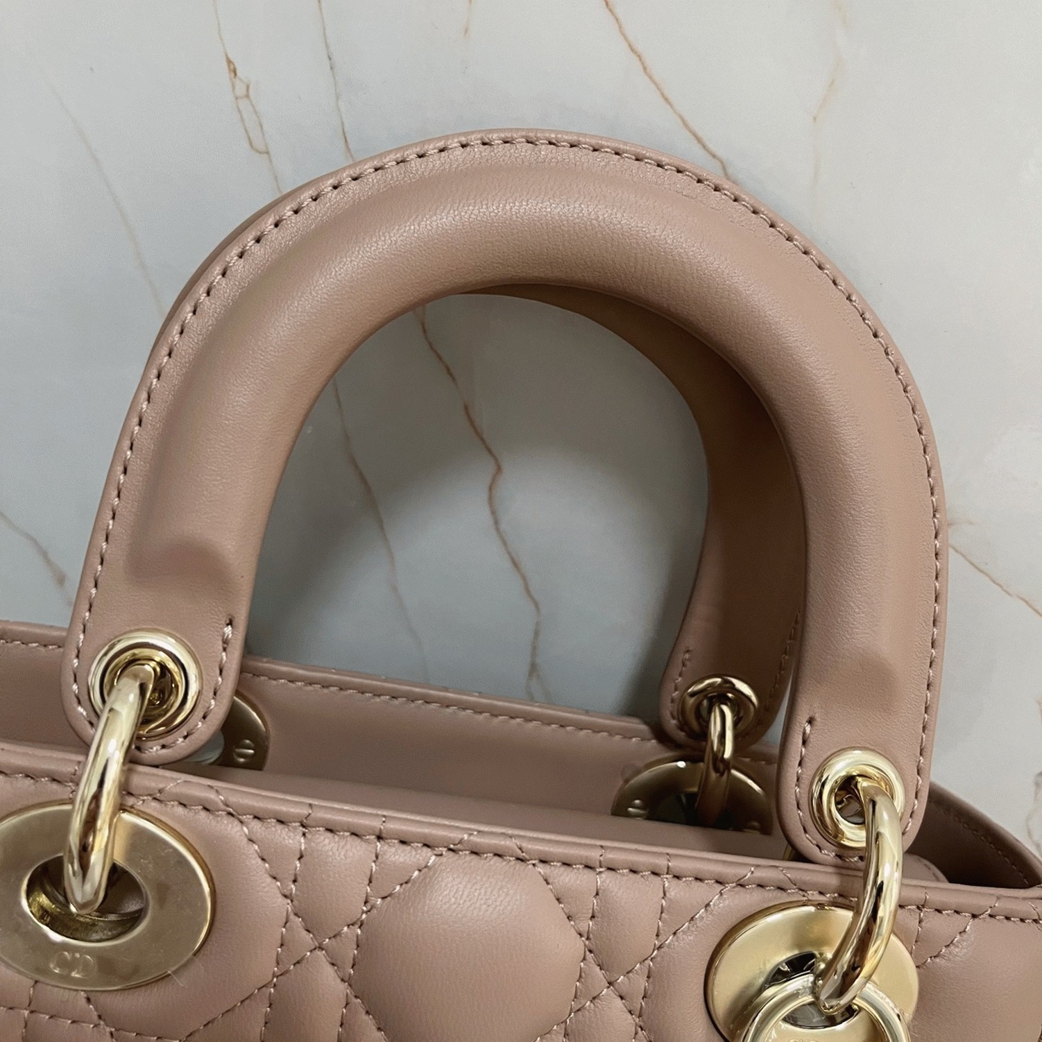 Dior Small Lady Dior My ABCDior Bag Fake in Hazelnut Lambskin
