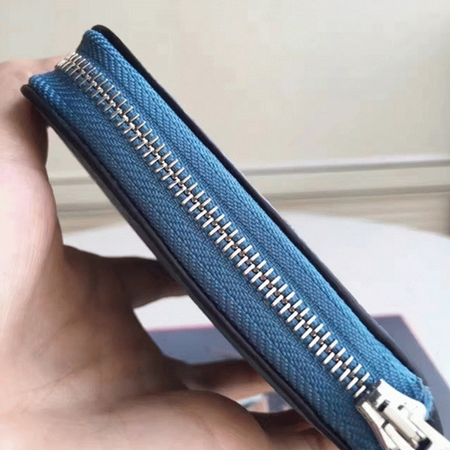 Blue Jean Fake Designer Hermes Wallet Azap Zipped