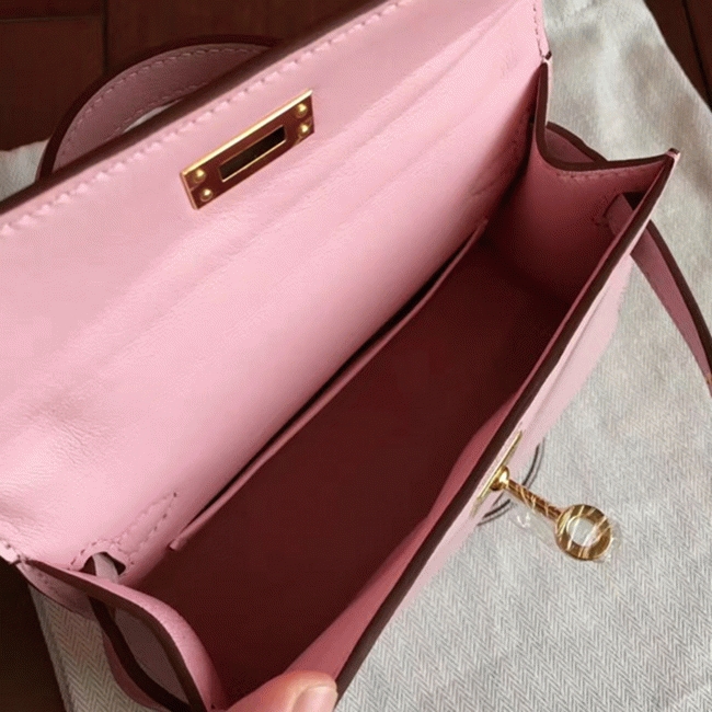 Dragee Swift Rose Imitation Hermes Kelly Mini II 20CM Purse