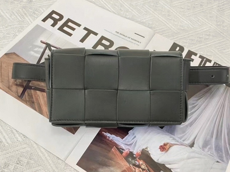 Fake Bottega Veneta Cassette Belt Bag Black