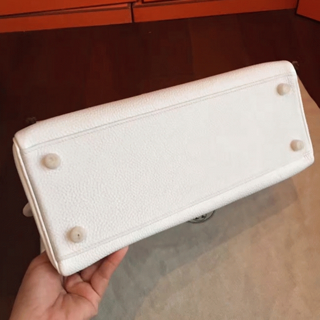 White Clemence Replica Designer Kelly Retourne 32cm Hermes Handbag