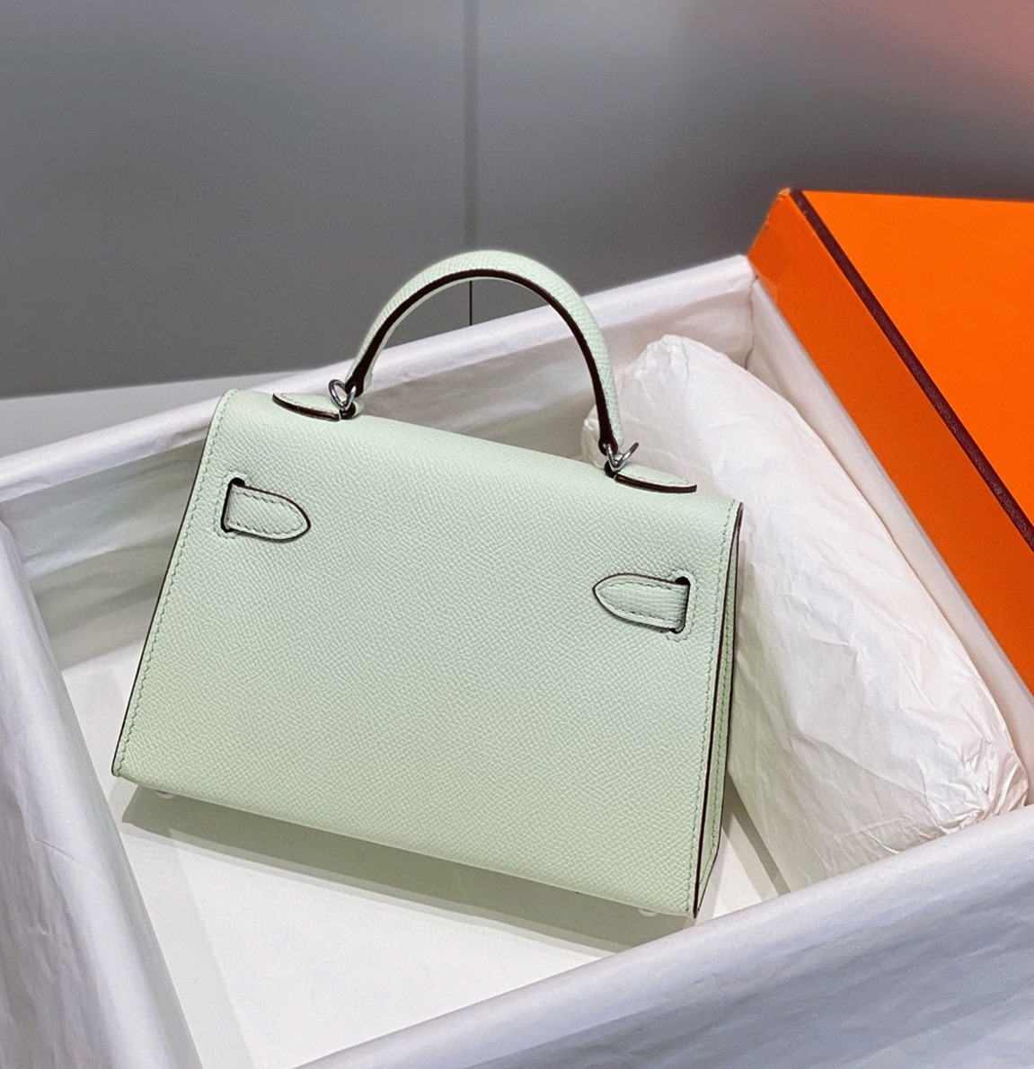 Hermes Kelly Mini II Bag Replica in Vert Fizz