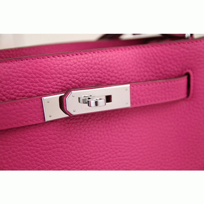 Rose Red Leather Replica Hermes So Kelly 22cm Vivid Shoulder Bag