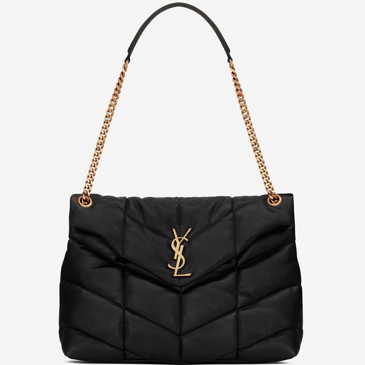 Saint Laurent Puffer Medium Chain Bag Black Lambskin