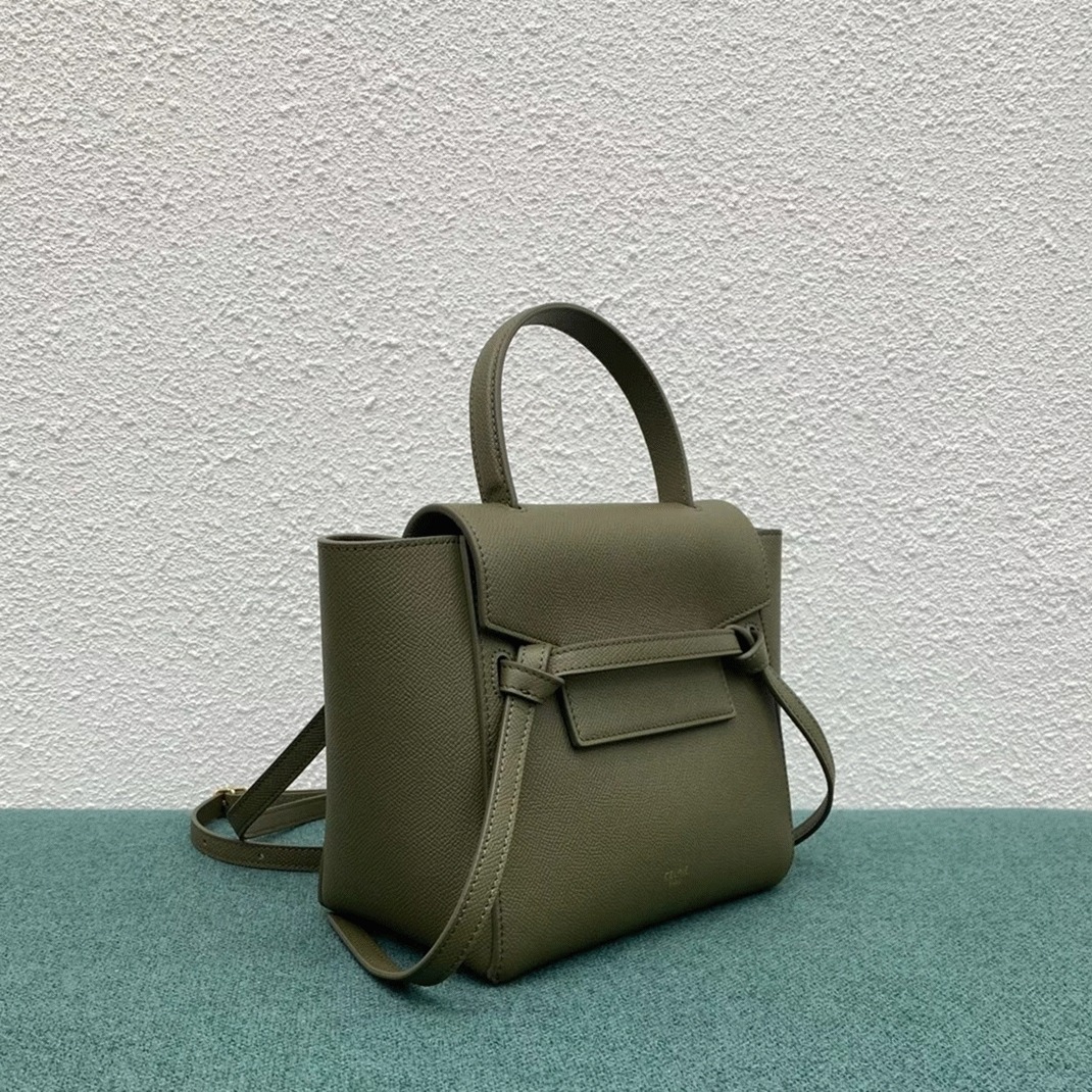 Celine Belt Nano Bag Fake in Army Green